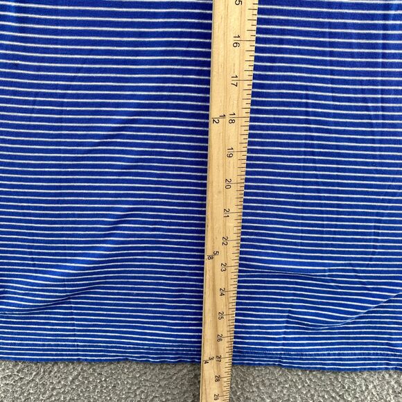 J. McLaughlin Polo Shirt Mens Medium Blue Striped Golf Preppy Tennis core Sports - Picture 7 of 9